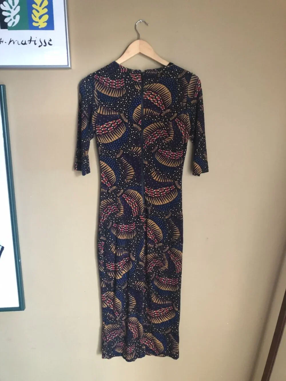 Farm Rio black wild bananas sheath midi dress